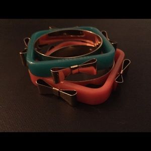 Ted Baker Acrylic & Metal Bow Bracelets